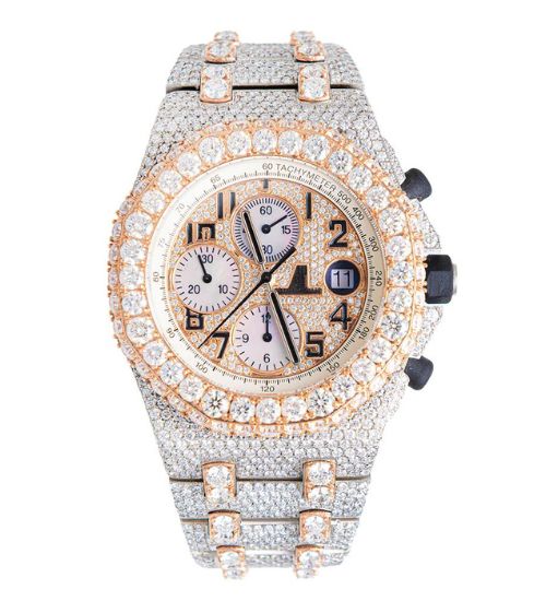 AP Hip Hop Dual Tone Moissanite Diamond Luxury Watch For Men's