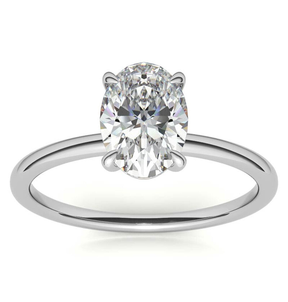 Oval Cut Solitaire Moissanite Diamond Wedding Proposal Ring